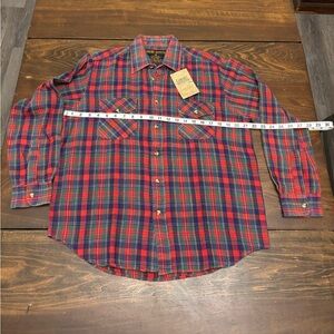 Pendleton Red and Blue Plaid Flannel Button Down Shirt